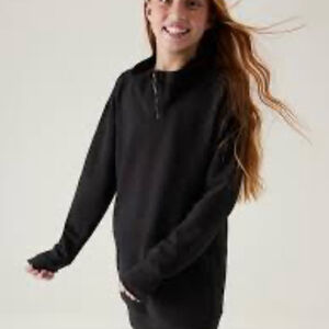 Athleta Girl Retroactive Half Zip Hoodie Black size XL
 Preowned